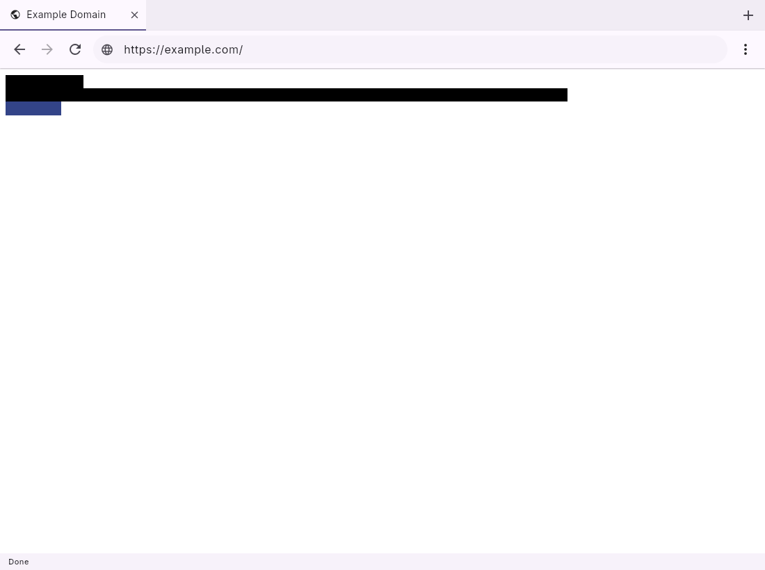 Vixen browsing Example Domain on Linux